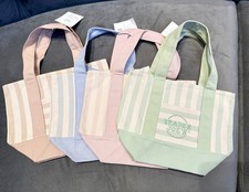 Trader Joes Stripes Pastel Canvas Mini Tote B...