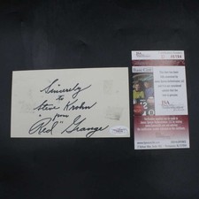 Red Grange Signed 4x6 Index Card Chicago Bears Autograph Auto JSA COA ZJ22797