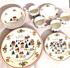 The Joy of Christmas Jamestown China 20pc. Dinnerware Set Service for 4 Vintage