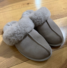 UGG Scuffette Women's Gray Suede Shearling Lined Slip-On Slippers