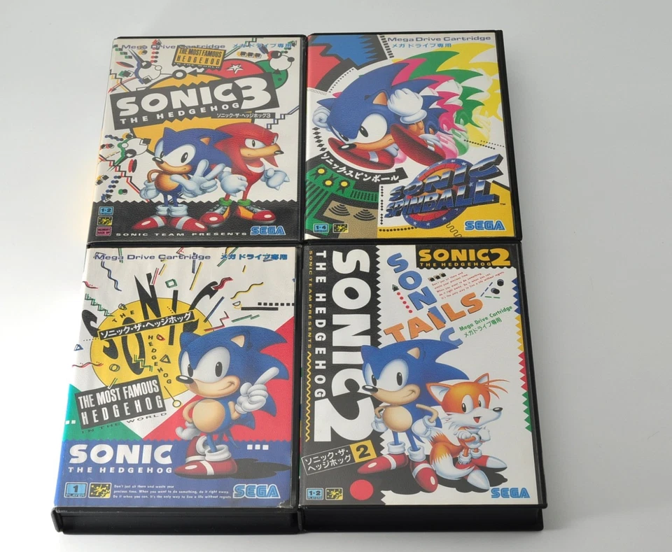 Sega Mega Drive MD Genesis Sonic The Hedgehog 1 2 3 Spinball set Japanese ver - Image 2 of 4