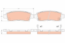 GDB4455 BRAKE PAD SET, DISC BRAKE TRW