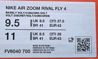 Size M-9.5/W-11, NK Air Zoom Rival Fly 4 Unisex Running Shoes, FV6040-700