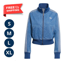 Adidas Originals Adicolor Firebird blue Denim Track Top Women's