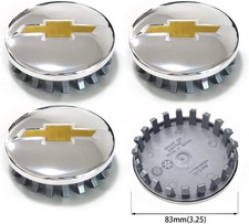 4pcs Of 83mm Chrome Yellow Wheel Center Caps Fits Chevy Silverado Suburban Tahoe