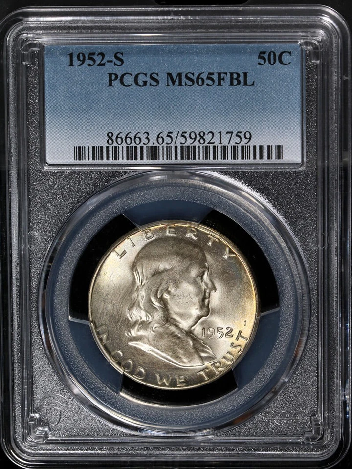 1952-S Franklin Half Dollar PCGS MS65 FBL Great Eye Appeal Nice Strike - Image 3 of 4