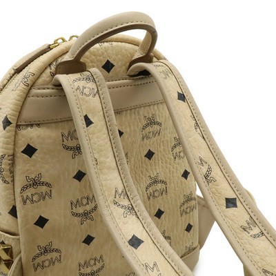 MCM Stark Mini Backpack Visetos Coated Canvas Beige With  display picture 1