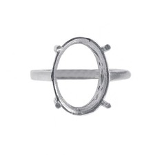 Semi Mount Ring Stone Setting Size 18X13 MM Oval Shape 925 Sterling Silver Ring