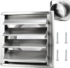 Cenipar 6'' Stainless Steel Dryer Vent Cover, Outdoor Dryer Vent Cover with Meta