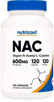 Nutricost N-Acetyl L-Cysteine (NAC) 600mg, 120 Vegan Capsules