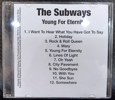 The Subways - Young For Eternity Promo CD, 2005 Album, Rock & Roll Queen Indie