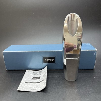 Vintage Nambe Flame Vase Art Deco Fred Bould Box Manual Silver Tone Minimalism