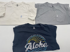 Johnnie-O Boys T-Shirt Lot Size 10 Gray Blue White Surf Tee Bundle