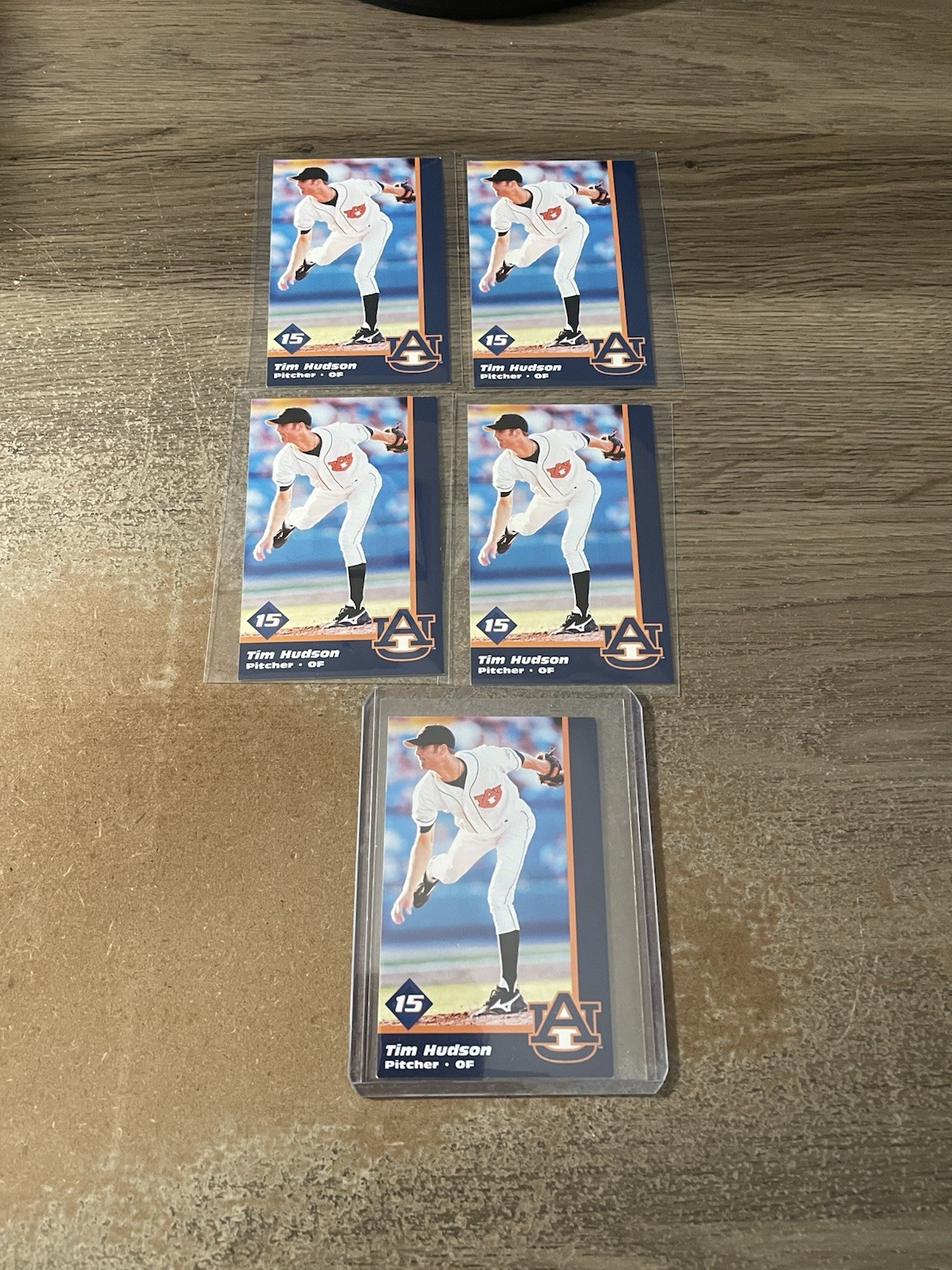 (5) TIM HUDSON 1997 Auburn Tigers ROOKIE RC (Atlanta Braves HOF pitcher)