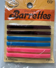 GOODY Vintage 3  inch NOS NIB NEW Stay-Tight Clasp 6 Barrettes 1975 NEW NOS NIB
