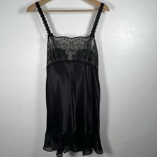 OSCAR DE LA RENTA PINK LABEL BLACK BABY DOLL NEGLIGEE Size XL
