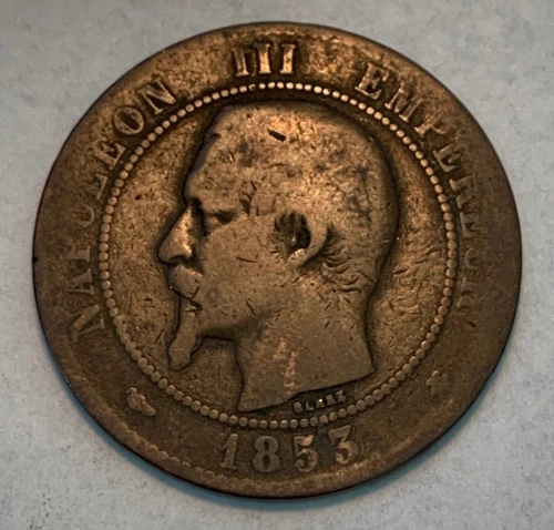 1853 BB France 10 Centimes.  Nice brown color. You grade it.
