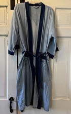 Vintage men's RCA Light Blue W/ Dark Blue bath robe, loungewear, 1980's menswear
