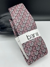 Bar III Men's Silk Blend Tie  Pink  Lea Floral  Narrow  NEW MSRP: 55.
