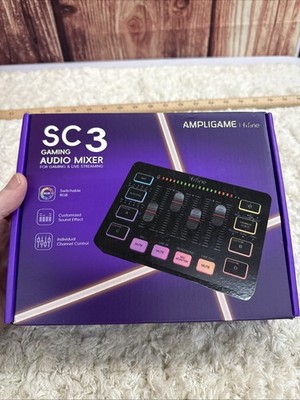 FIFINE AmpliGame SC3 Gaming Audio Mixer Switchable RGB Customized Sound Effect