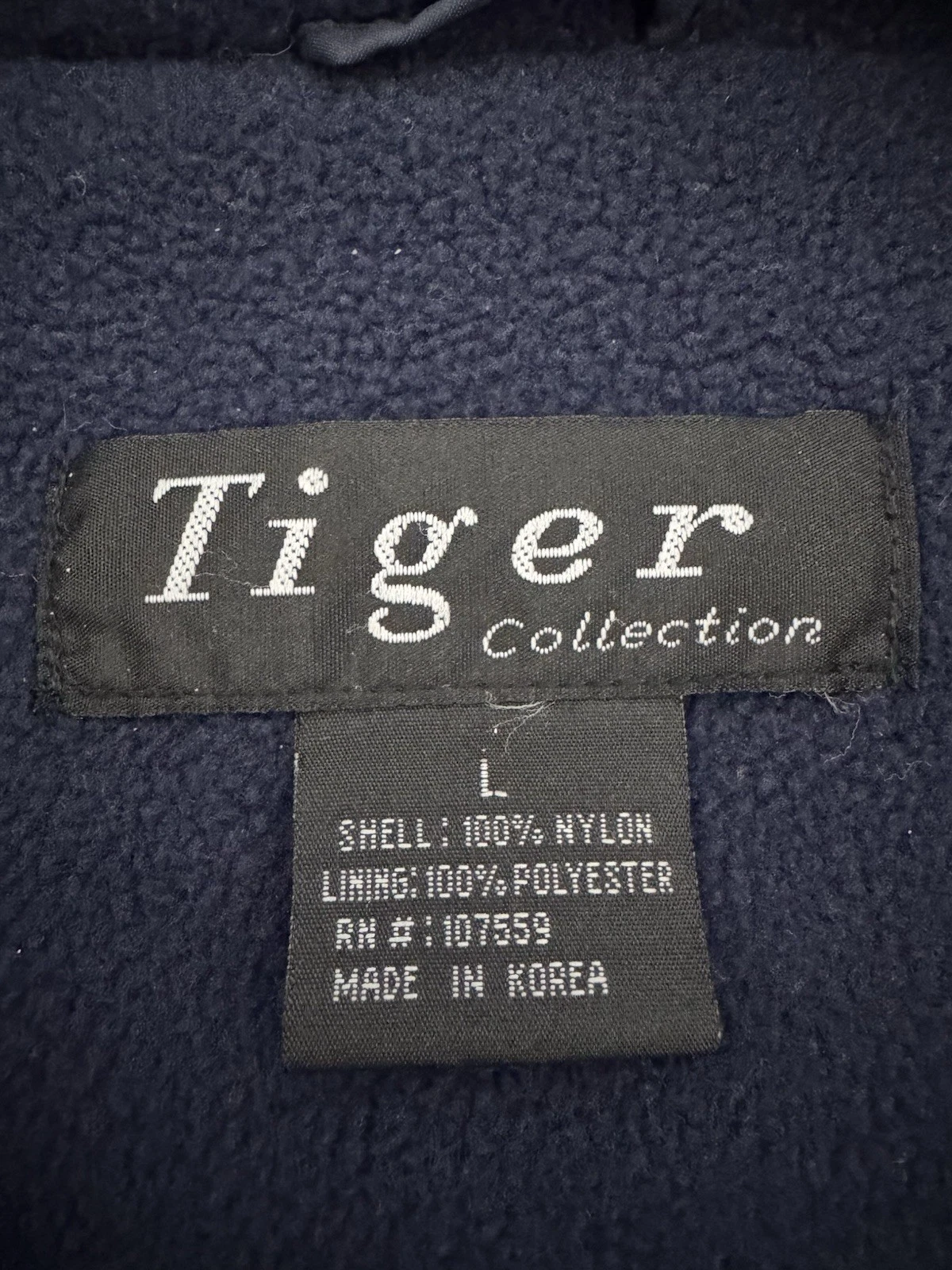 Tiger Collection Navy Blue Insulated Hooded Jacket Size L Nylons With Flaws image 4