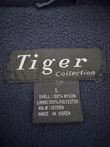 Tiger Collection Navy Blue Insulated Hooded Jacket Size L Nylons With Flaws image 4