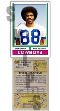 Drew Pearson STCC Dallas Cowboys Custom Card 1974 style missing rookie HOF. rookie card picture