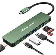 USB C Hub, USB C Adapter, 7 in 1 USB C Dongle USB-C to HDMI Multi-Port Green