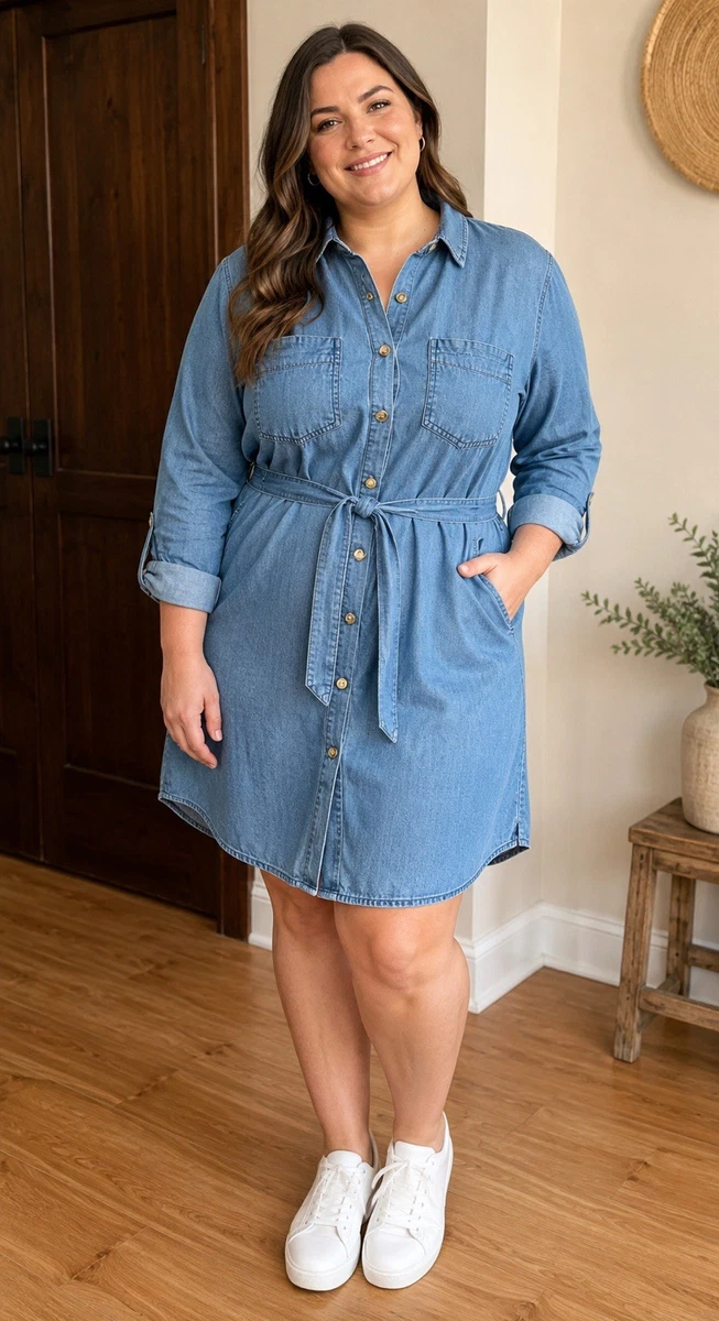 knee length cotton dresses Women's Petite Elbow Sleeve Eyelet Shirt Dress - Lands' End - White perfect for beach vacations Knee Length Dresses | Brooks
