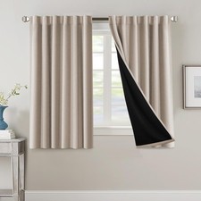 H.VERSAILTEX 100 Blackout Curtains for Bedroom with Black Liner Room Darkening