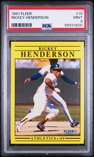 1991 FLEER #10 RICKEY HENDERSON PSA 9