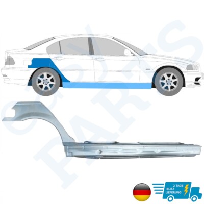 Für BMW E46 3er 1998-2005 Radlauf Kotflügel + Schweller Reparatur Blech Rechts