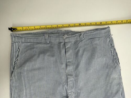 FM Womens Casual Pants Size 34” 88cm Large Blue White Gingham Checkered Trousers - Picture 8 of 20