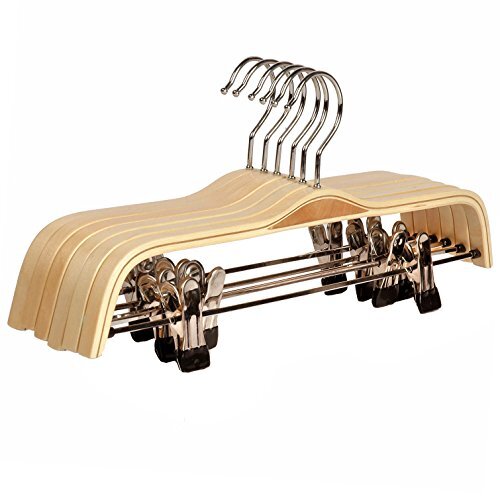 Organizzatore Armadio LOHAS Home: 6 Grucce Legno con Pinze 37cm