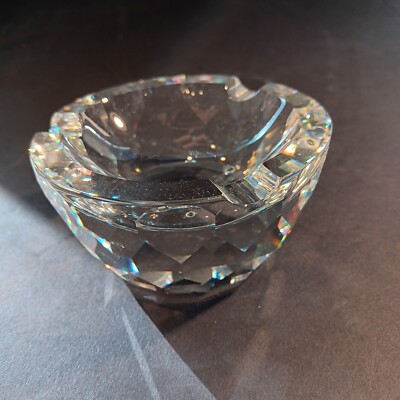 Vintage SWAROVSKI CRYSTAL Max Schreck Designed FACETED ASHTRAY 7461 Art Glass