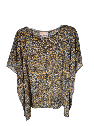 Michael Kors Blouse Womens Medium Sheer Floral Dark Cottagecore Feminine