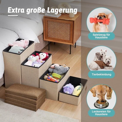 Dog Stair for Small Dogs with Storage, Foldable Pet Step with Leakproof Cover - Picture 4 of 9
