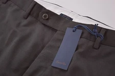 Zanella NWT Dress Pants Size 36 In Solid Dark Brown Wool Devon 