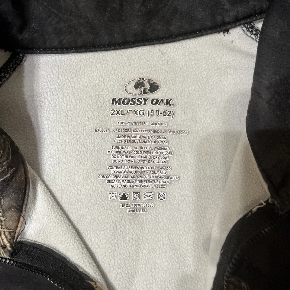 MOSSY OAK camo pullover, mens size 2XL Long Sleeves, 1/4 Zip EUC!!! - Image 2 of 4