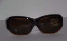 Solar Shield FGX polarized fits over glasses sunglasses size M / L Large brown