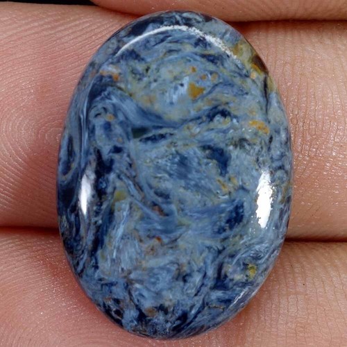 ECCELLENTE PERA OVALE CABOCHON A+ PIETRA PREZIOSA SFUSA 100% NATURALE BLU PIETERSITE - Foto 24 di 121