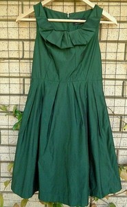 emerald green fit and flare dress