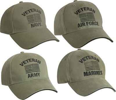 #ad Olive US Vintage Veteran Low Profile Military USA Flag Vet Hat Baseball Dad Cap $17.99