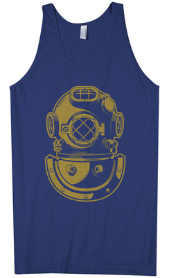 Threadrock Men's Deep Sea Diver Helmet Tank Top Navy Gift