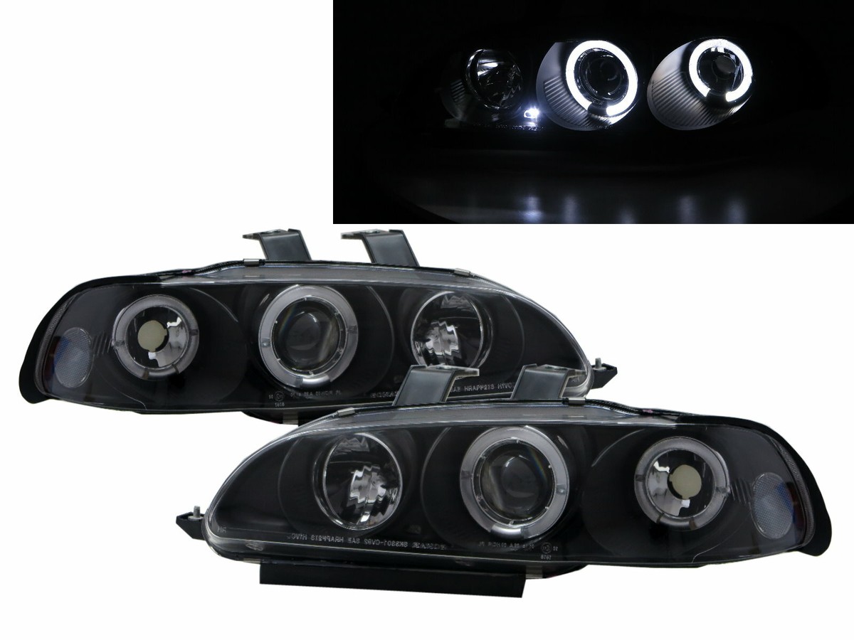 CIVIC EG/EH/EJ 92-95 Sedan Angel-Eye Projector Headlight Black V2