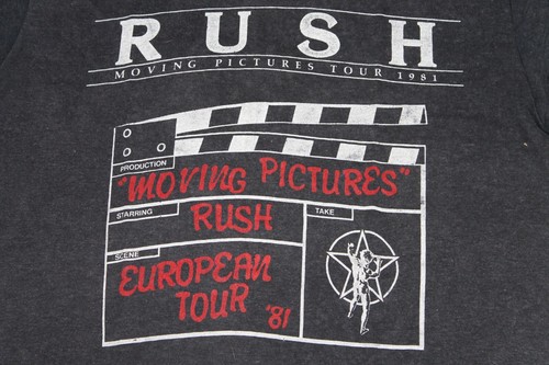 80s Vtg Rush Shirt Moving Pictures European Tour 1981 Progressive Rock Band S - Picture 2 of 4