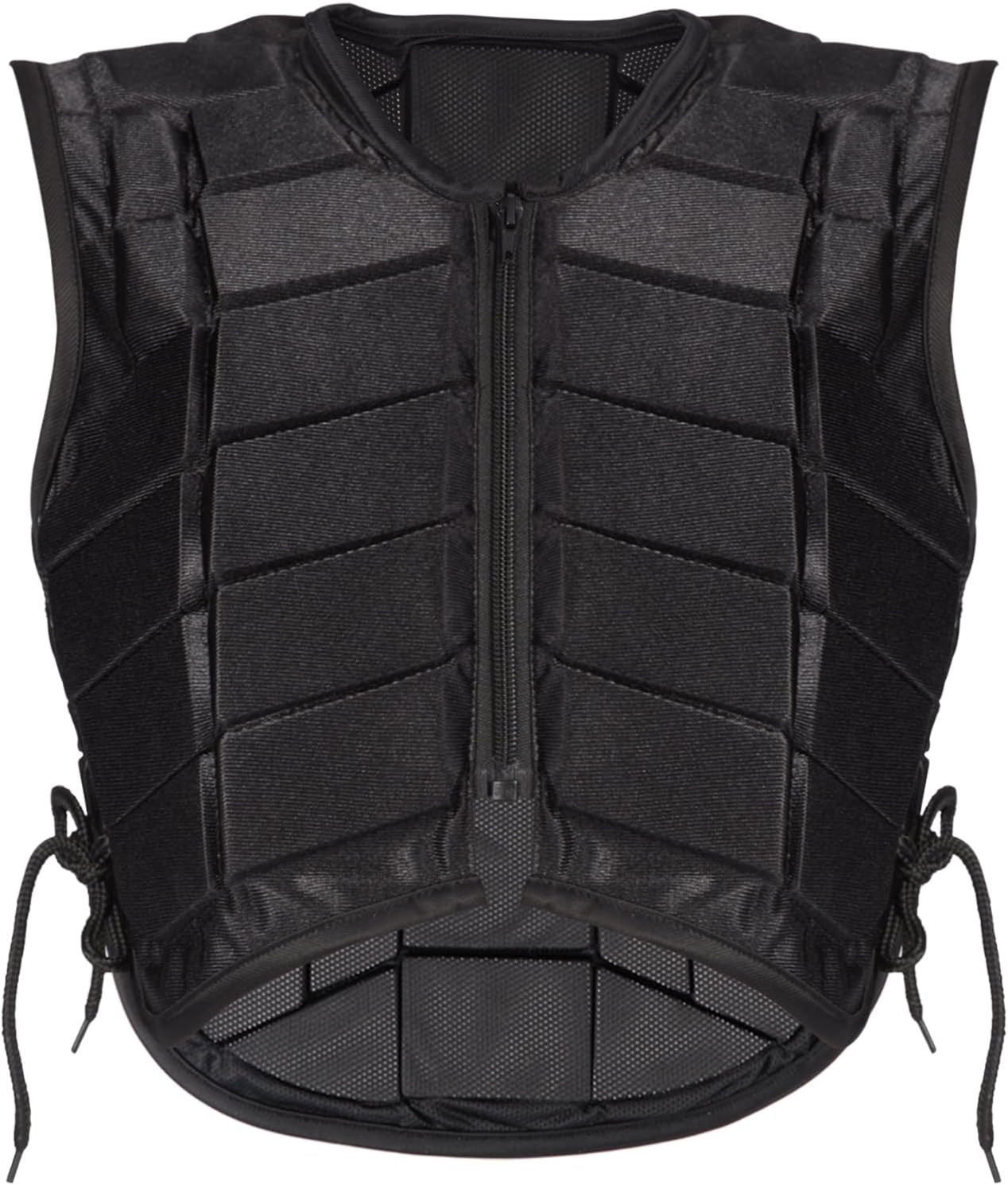 Gilet de sécurité pour l'équitation junior ajustable en nylon noir et mousse
