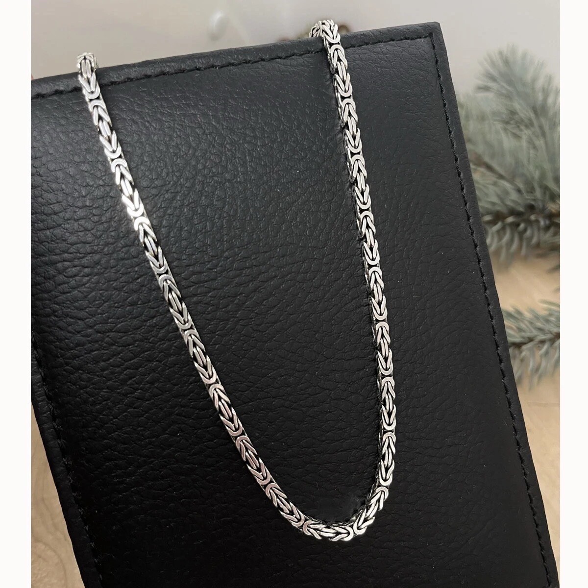 Cadena Hombre Collar Plata 925 Con Pulsera 3MM 60CM Cadena 405