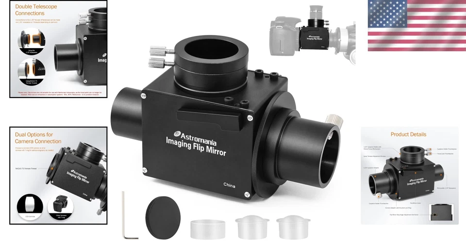 Lightweight 1.25" Flip Mirror Telescope Accessory for Perfect Focusing & Viewing - Image 2 of 4