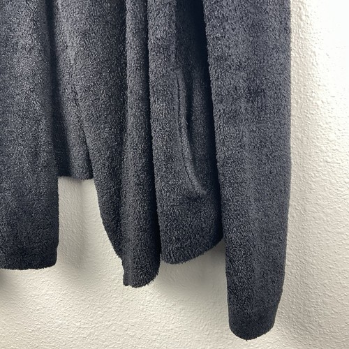 Cárdigan abierto negro Barefoot Dreams Bamboo Chic Lite bolsillos tejidos difusos XS/S - Imagen 3 de 10